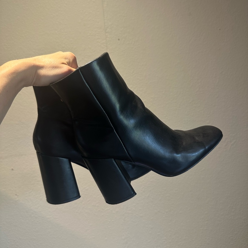 Black Leather Ankle Boots size 8